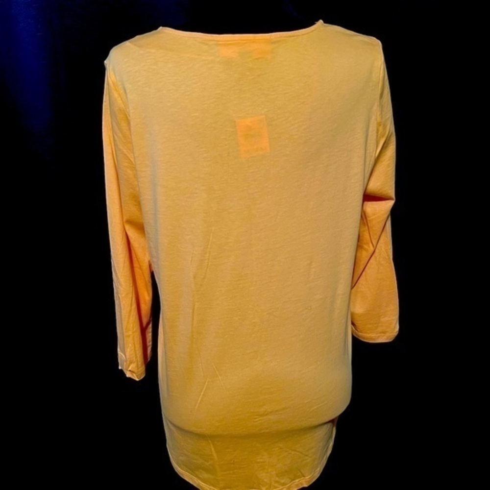 ๐ Karen Scott golden yellow 3/4 sleeve top medium - Picture 6 of 6